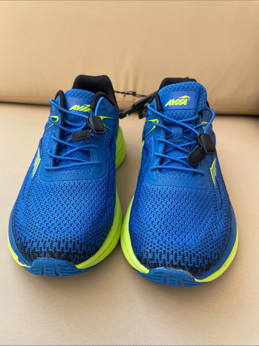 Avia Kids Blue Sneakers with Neon Yellow Accents